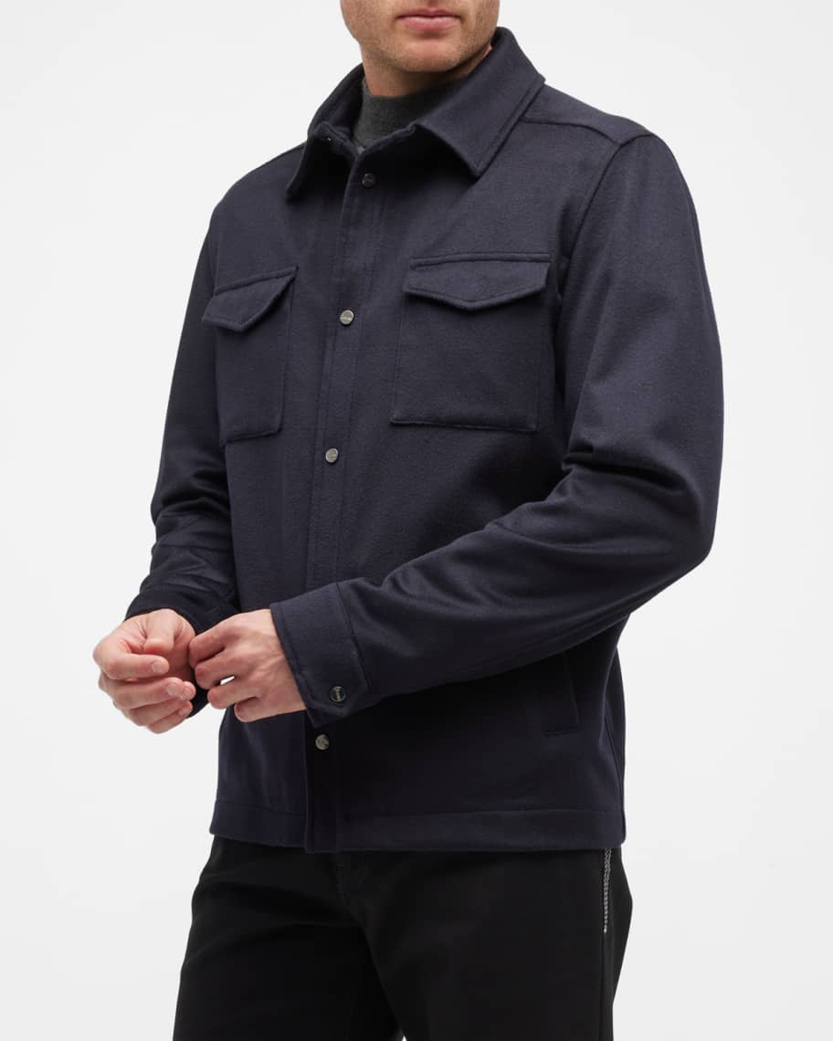 Herno Men's Wool-Cashmere Shirt Jacket | Neiman Marcus