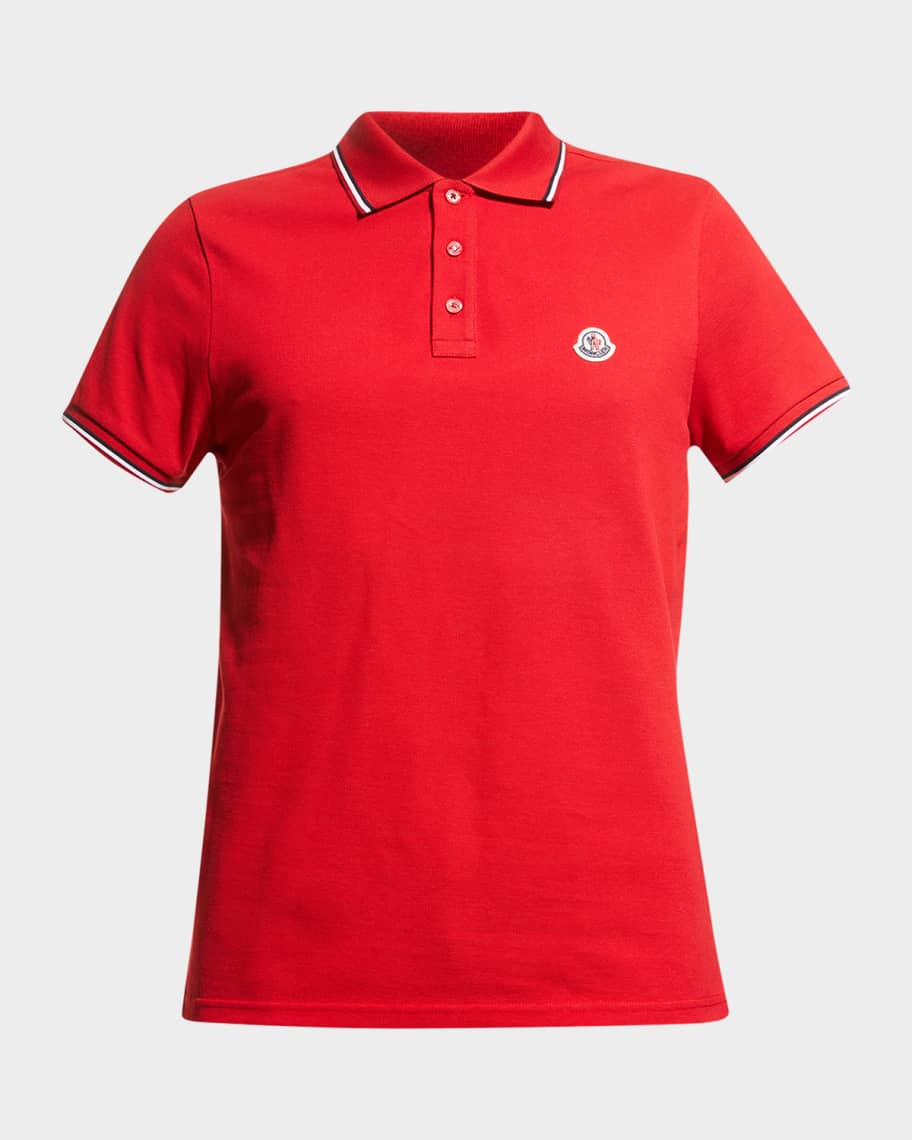 Red moncler sale polo shirt
