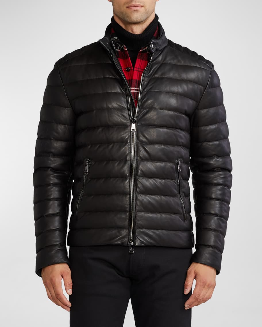 Ralph Lauren Purple Label Men's Varens Quilted Leather Biker
