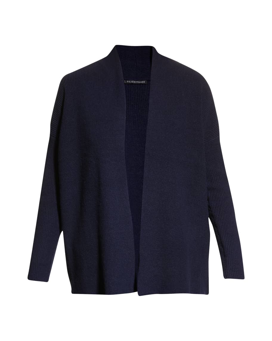 Eileen Fisher Ribbed Open Front Cardigan Neiman Marcus