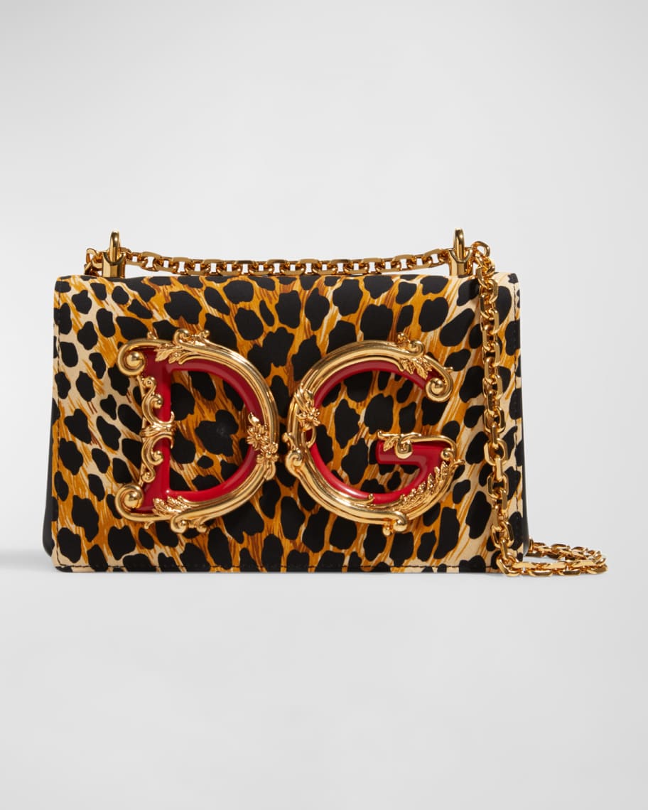Dolce&Gabbana DG Girls Ocelot-Print Chain Shoulder Bag