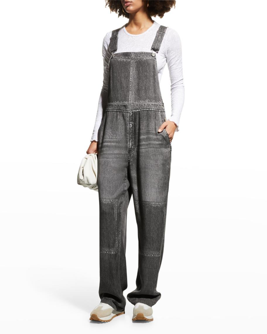 Rag & Bone Liquid Miramar Printed Cotton-Terry Overalls | Neiman Marcus