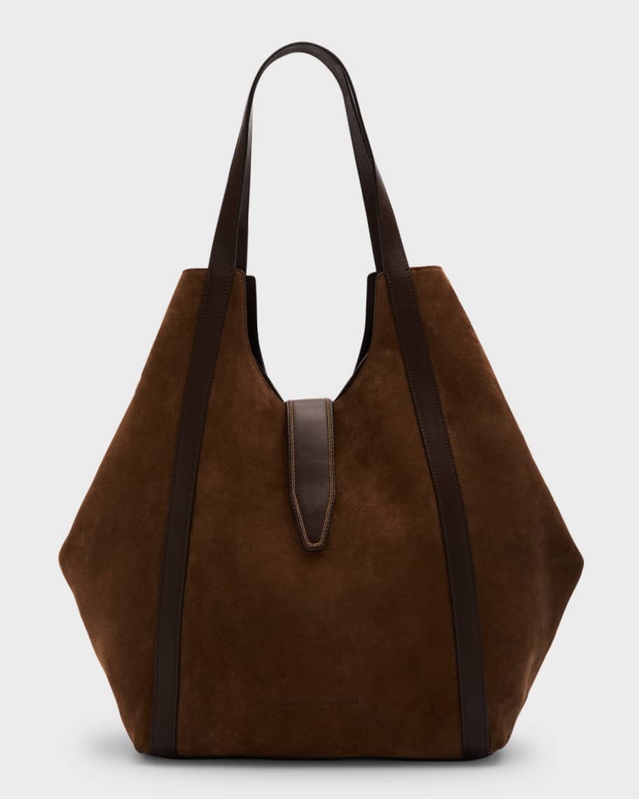 Brunello Cucinelli Mix Leather Hobo Bag | Neiman Marcus