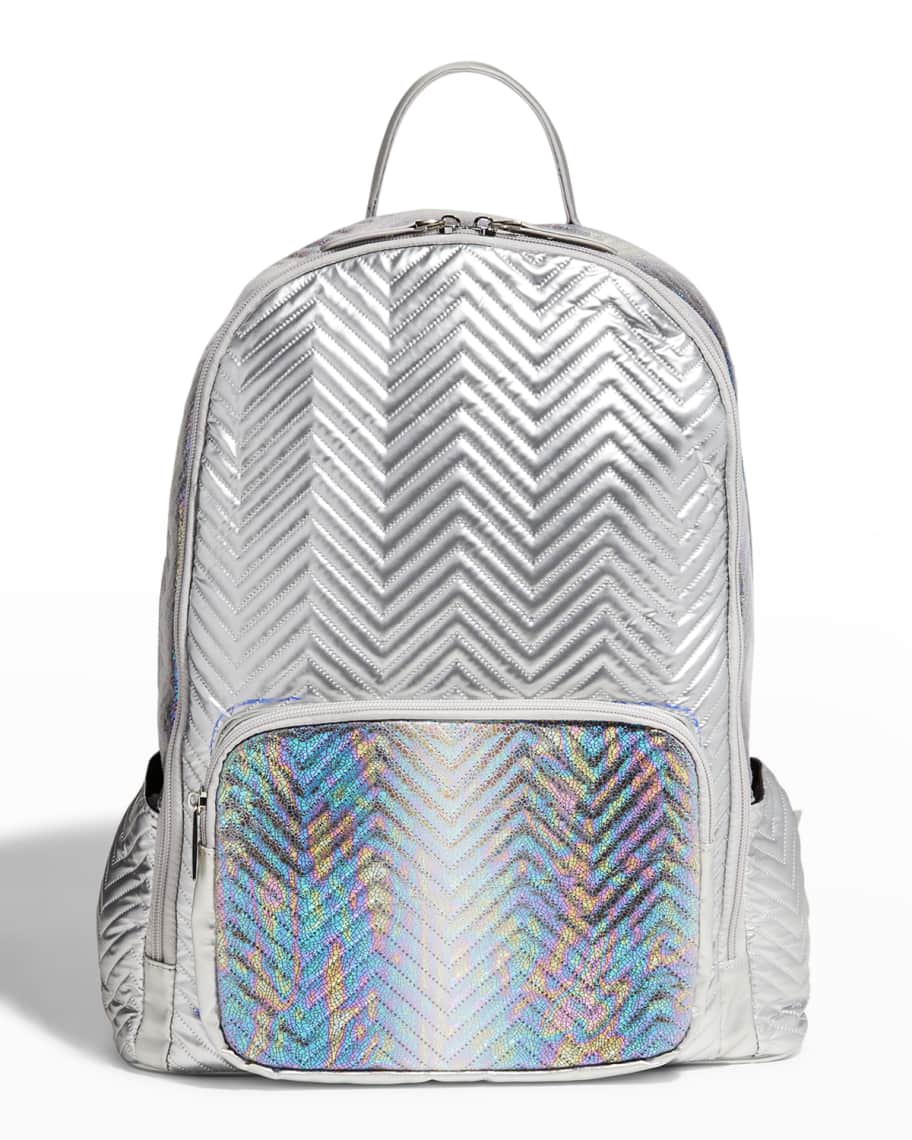 Bari Lynn Girl's Metallic Chevron Backpack | Neiman Marcus