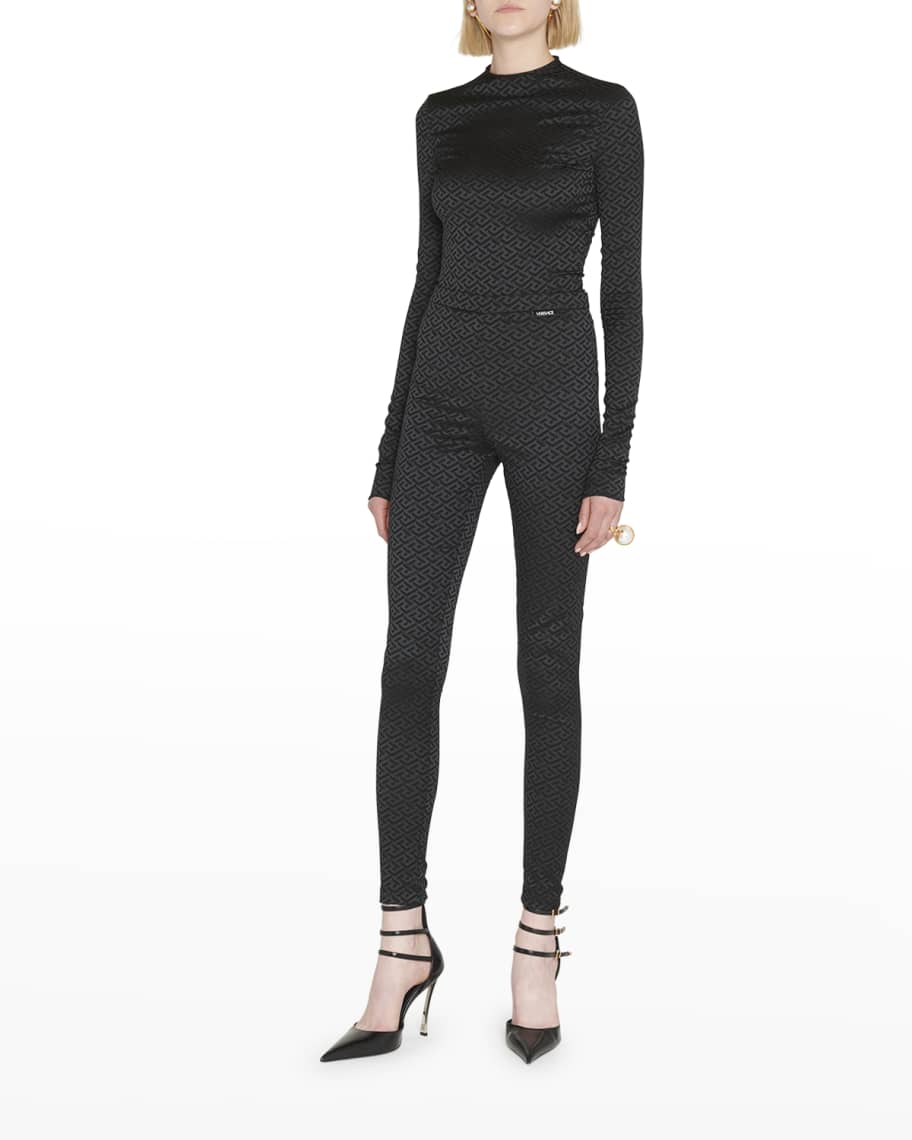 Versace Greca Signature Long-Sleeve Bodysuit | Neiman Marcus