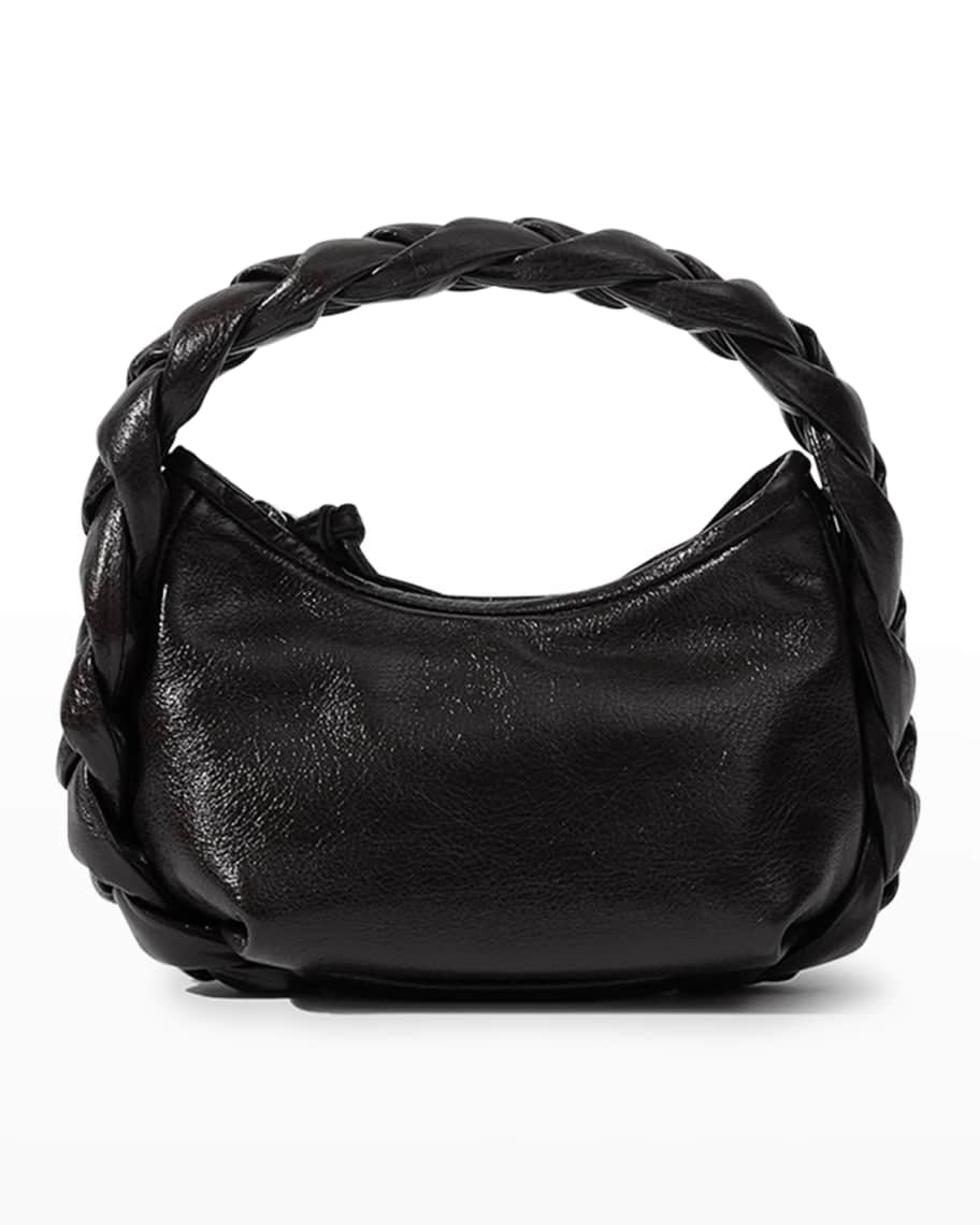 HEREU Espiga Mini Shiny Braided Top-Handle Bag | Neiman Marcus