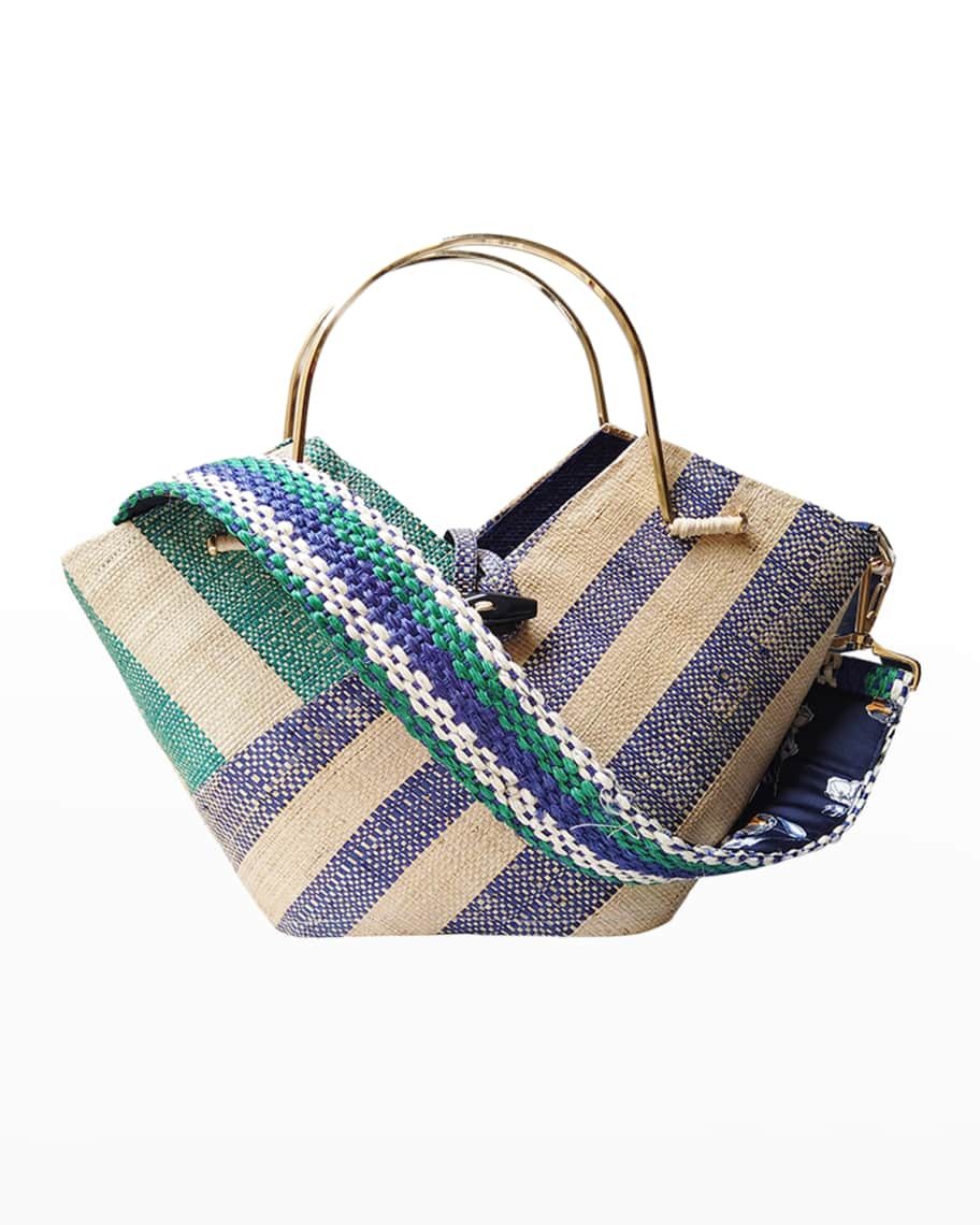 Mini Perry Raffia Stripe Tote