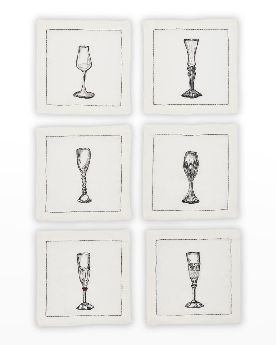 Baccarat x Kim Seybert Bubbles Cocktail Napkins, Set of 6