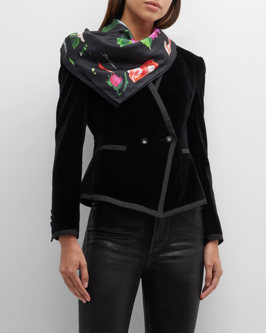 Dolce & Gabbana Green Mink Fur Collar Women Neck Wrap Scarf