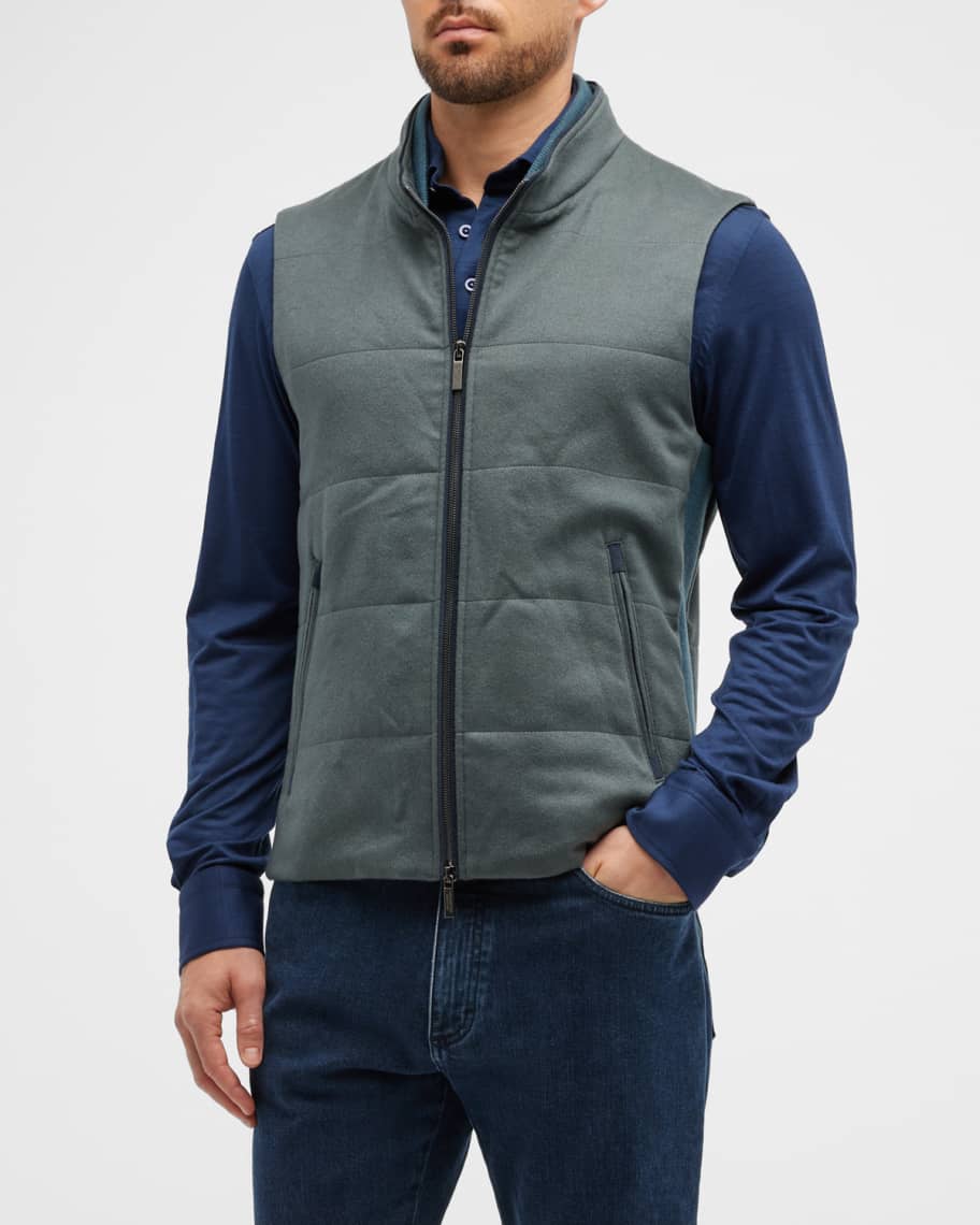Maurizio Baldassari Men's Cashmere-Wool Zip Vest | Neiman Marcus
