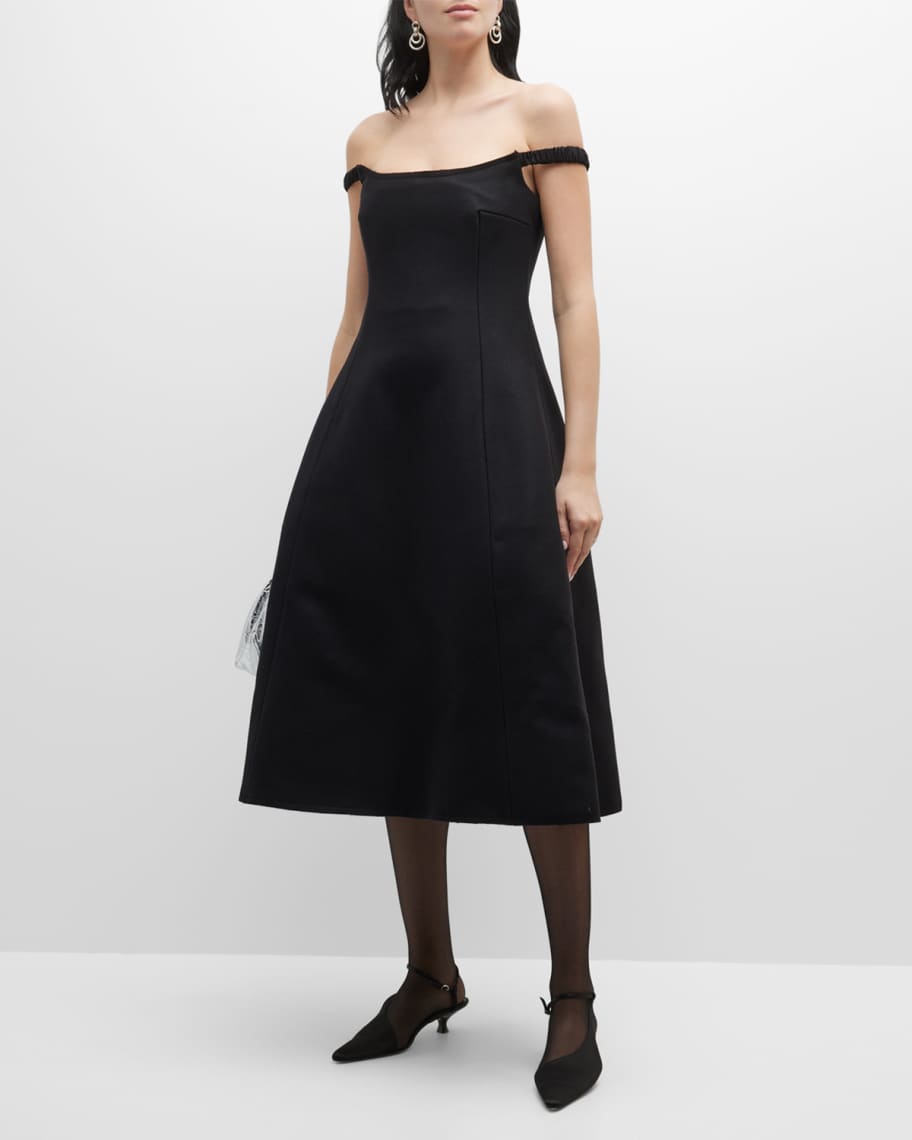 【送料&関税込】Khaite uma Dress Khaite Uma A-Line Midi Dress | Neiman Marcus