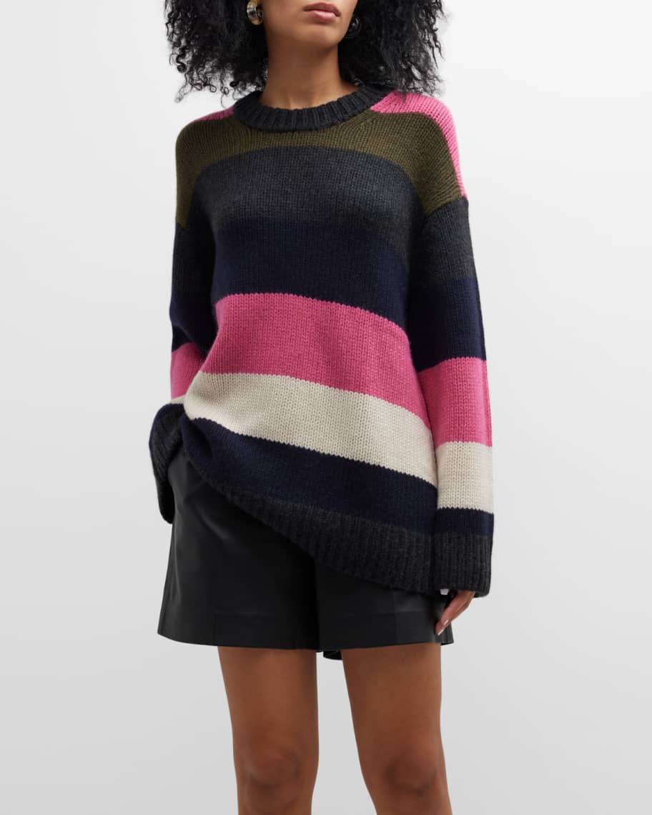 Khaite Jade Striped Cashmere Sweater | Neiman Marcus