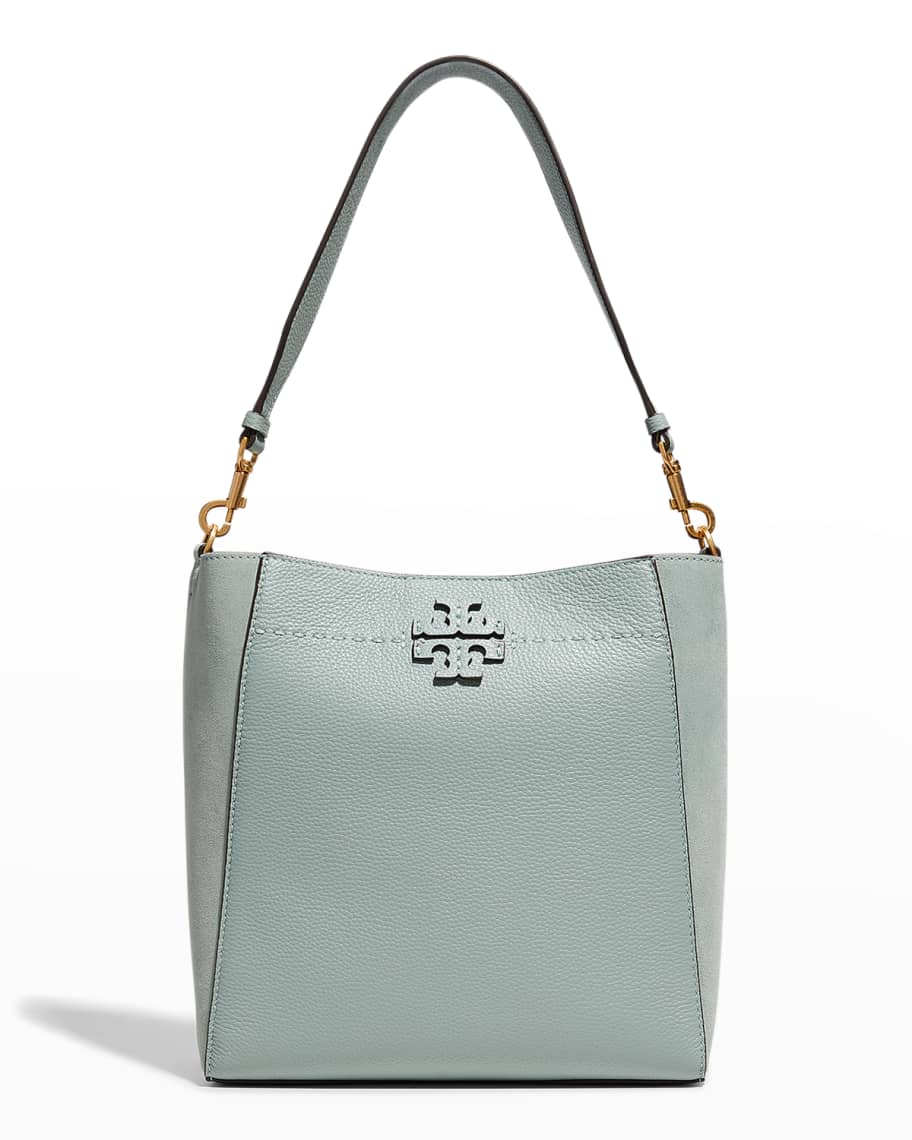 NEW Tory Burch Silver Maple McGraw Small Bucket Bag $348