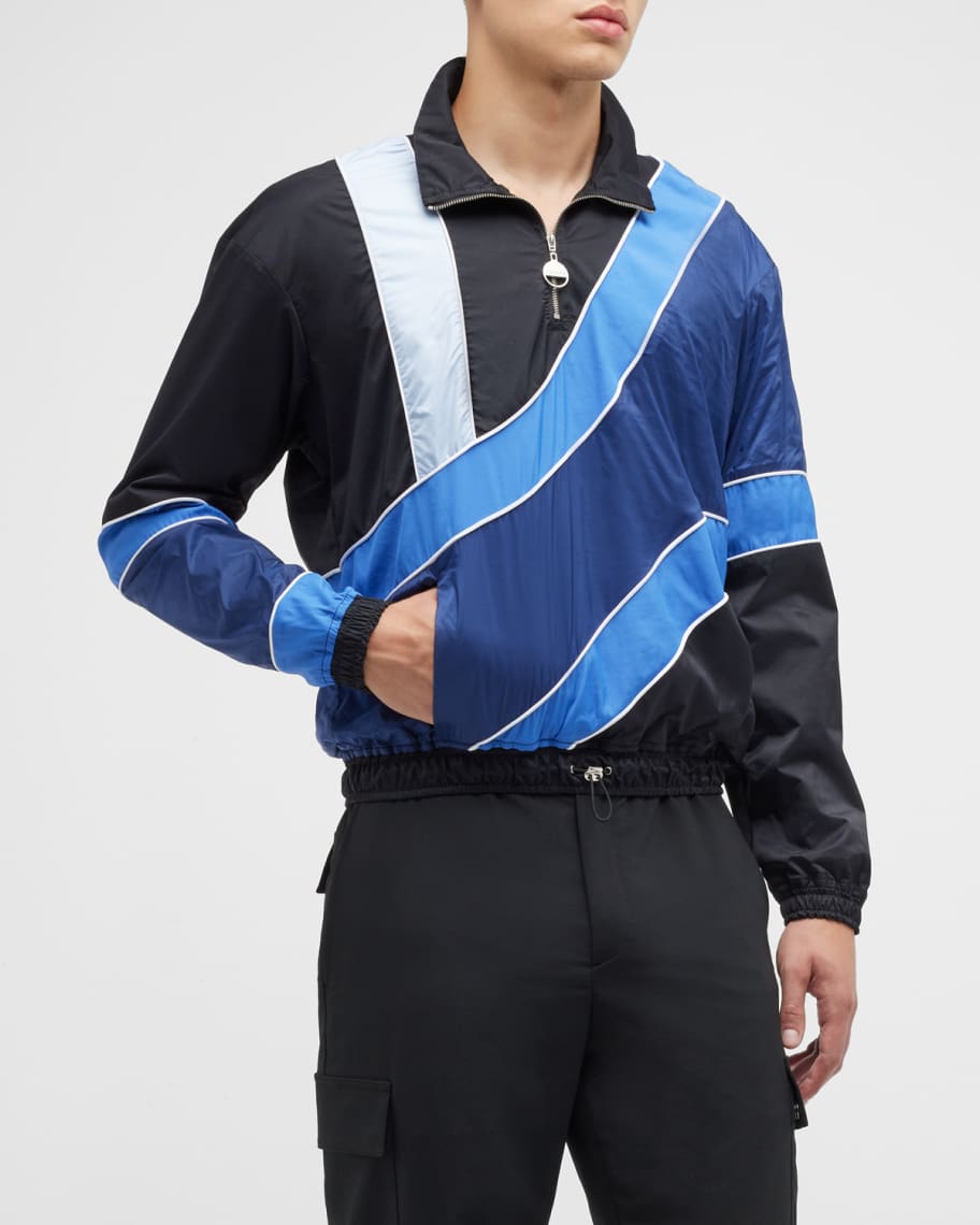 Ahluwalia Men's Multi-Wave Patchwork Pullover Track Jacket