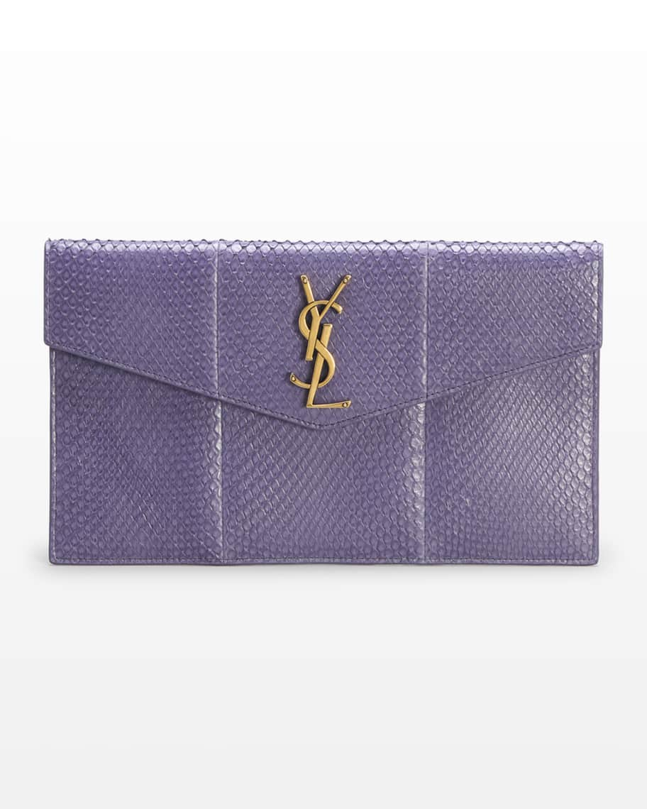 Saint Laurent Uptown YSL Python Pouch Clutch Bag