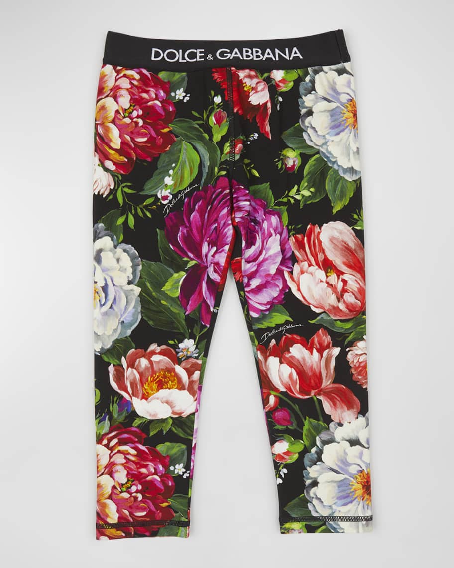 Dolce & Gabbana Girls Tulip Print Leggings in Multicolour