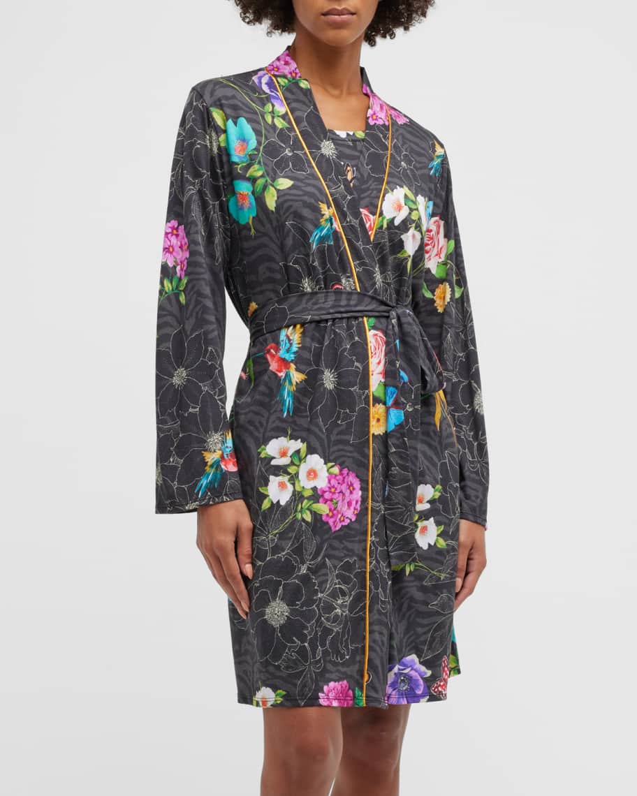 Johnny Was Zippy Floral-Print Sleep Robe | Neiman Marcus