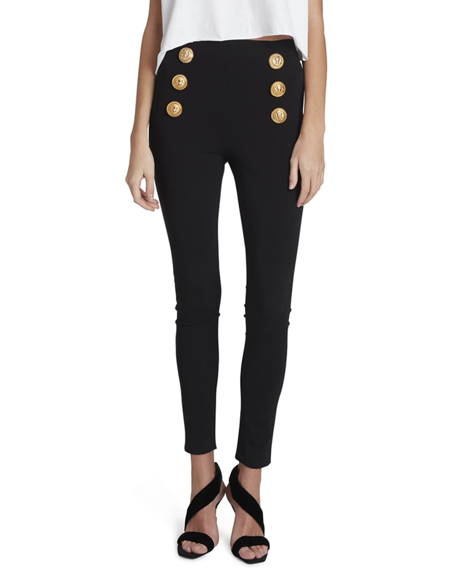 Balmain Technical Jersey Flared Pants in Black