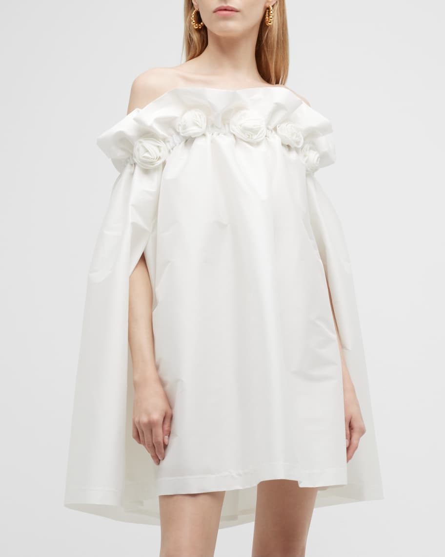 BERNADETTE Tilly Off Shoulder Cape Dress Neiman Marcus
