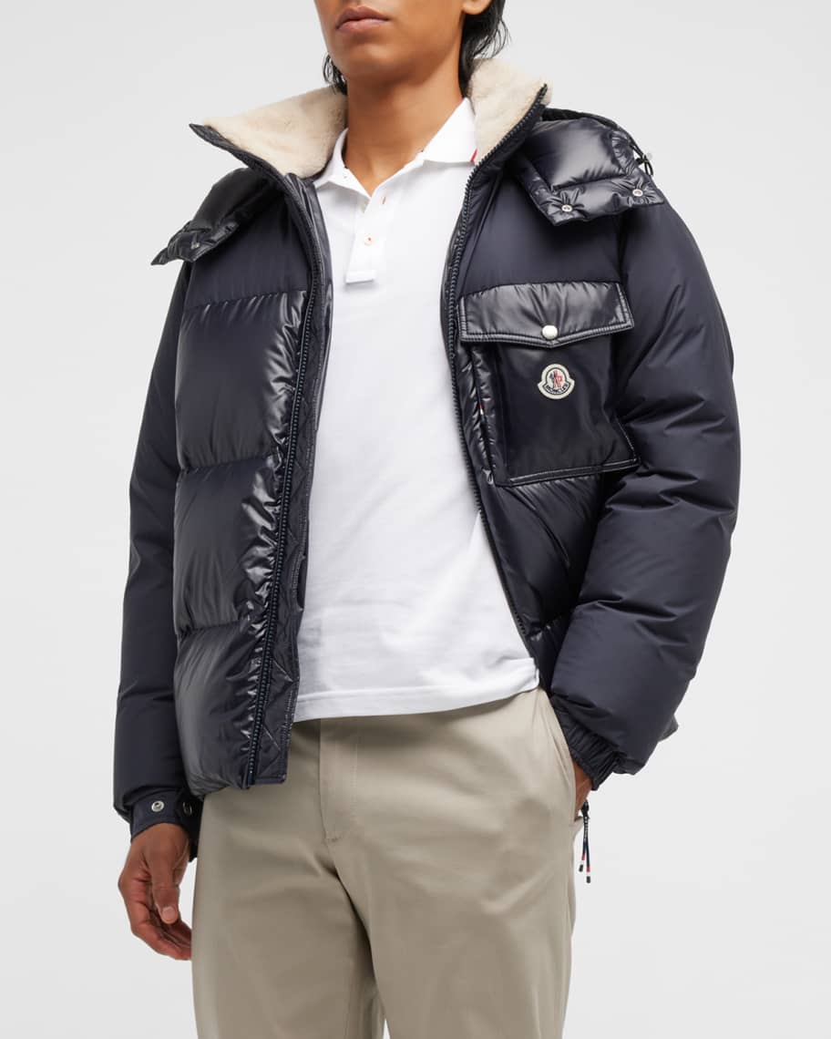 Moncler Men s Bayuda Fleece Collar Puffer Jacket Neiman Marcus