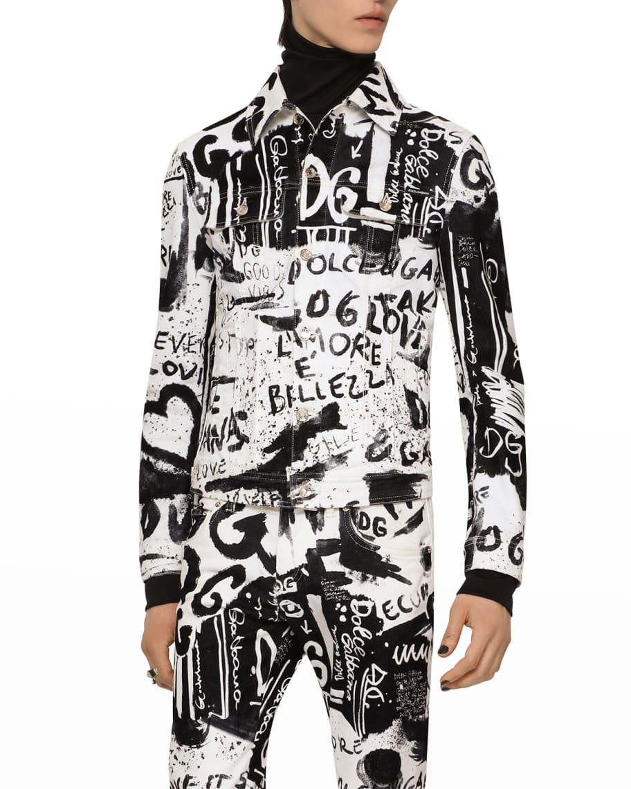Dolce & Gabbana Multicolor Graffiti Hooded Sportswear Vest Jacket
