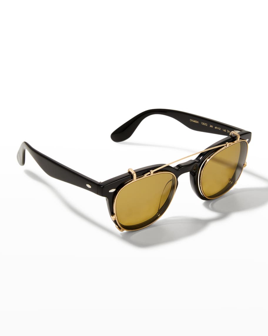 Brunello Cucinelli & Oliver Peoples Men's Jep Sun 49 Keyhole