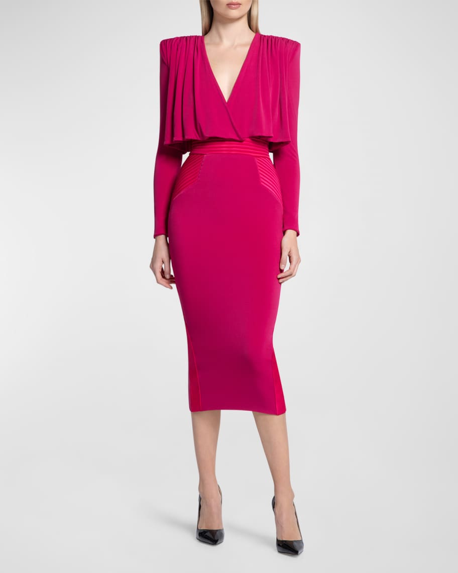 ZHIVAGO The Will Capelet Midi Dress | Neiman Marcus