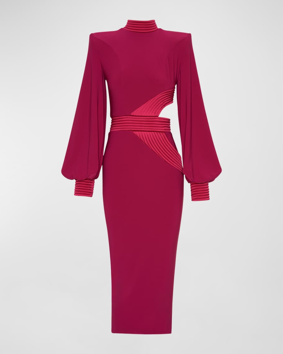 ZHIVAGO The Cry Jersey Cutout Midi Dress | Neiman Marcus