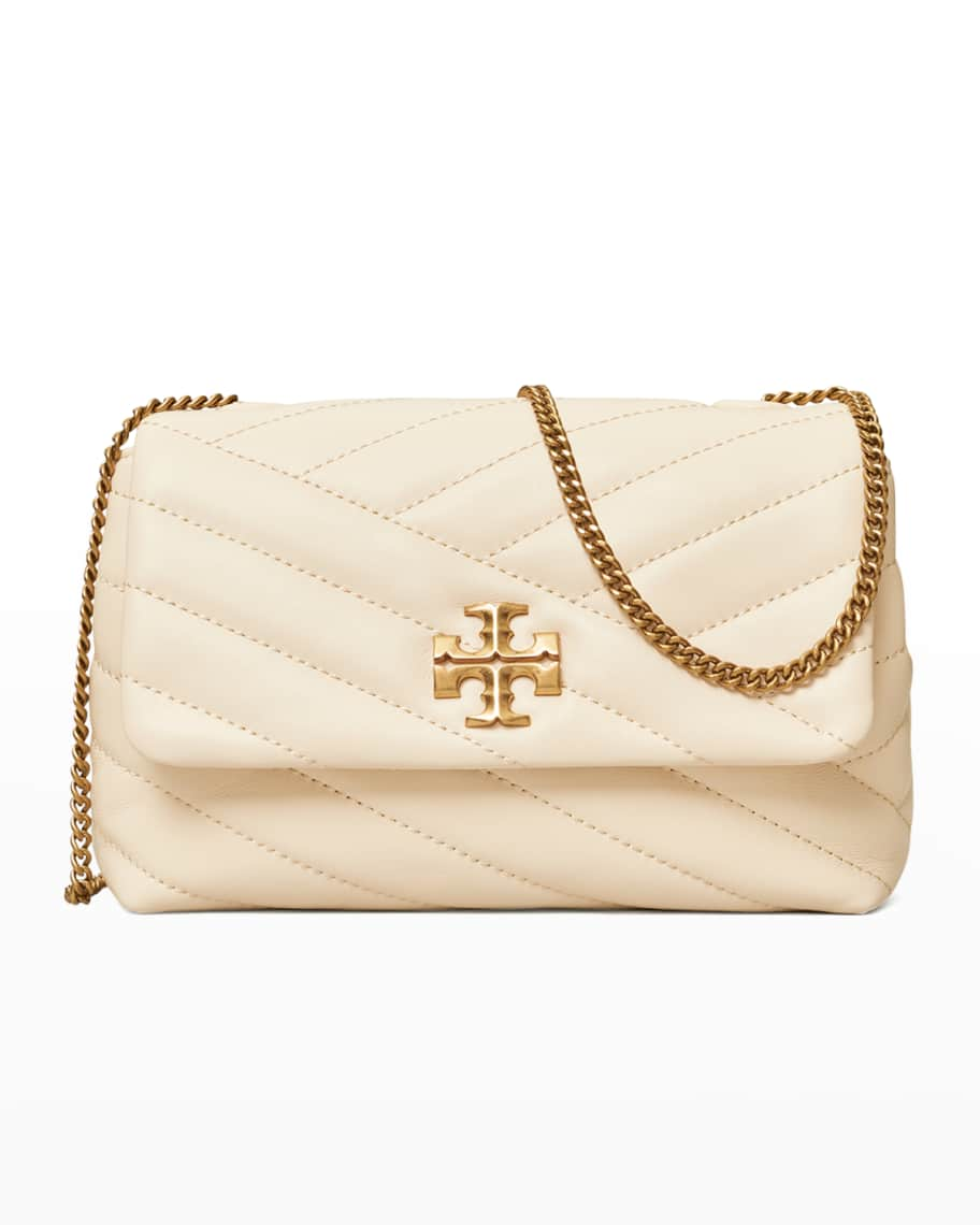 Tory Burch Mini Kira Chevron Leather Shoulder Bag in Natural