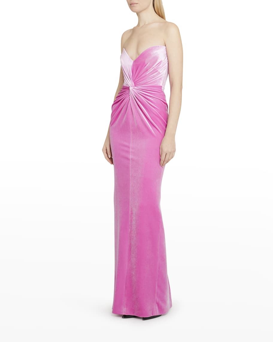 Alex Perry Greyson Strapless Twisted Velvet Gown | Neiman Marcus
