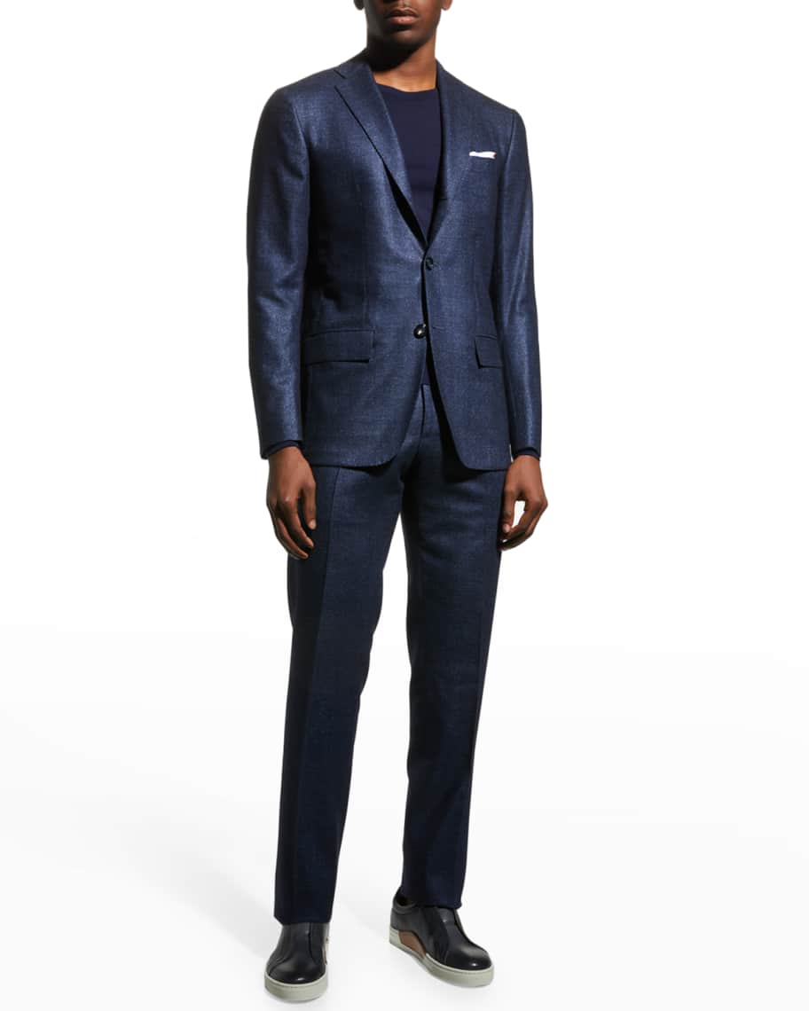 Kiton Men's Tonal Plaid Suit Neiman Marcus
