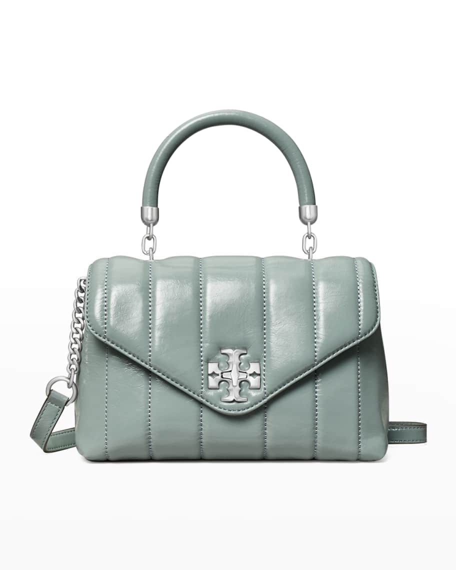 Tory Burch Kira Suede Ruched Small Convertible Shoulder Bag in Green