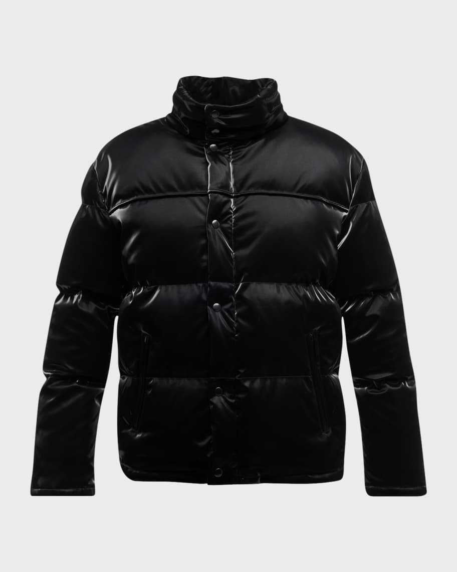 Mens vinyl puffer jacket cheap