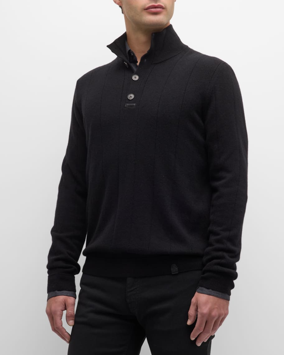 Brioni Men's Mock Neck Cashmere Sweater | Neiman Marcus