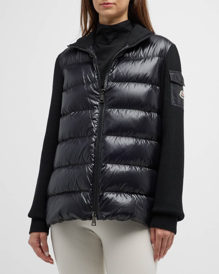 Moncler Puffer Knit Cardigan Neiman Marcus