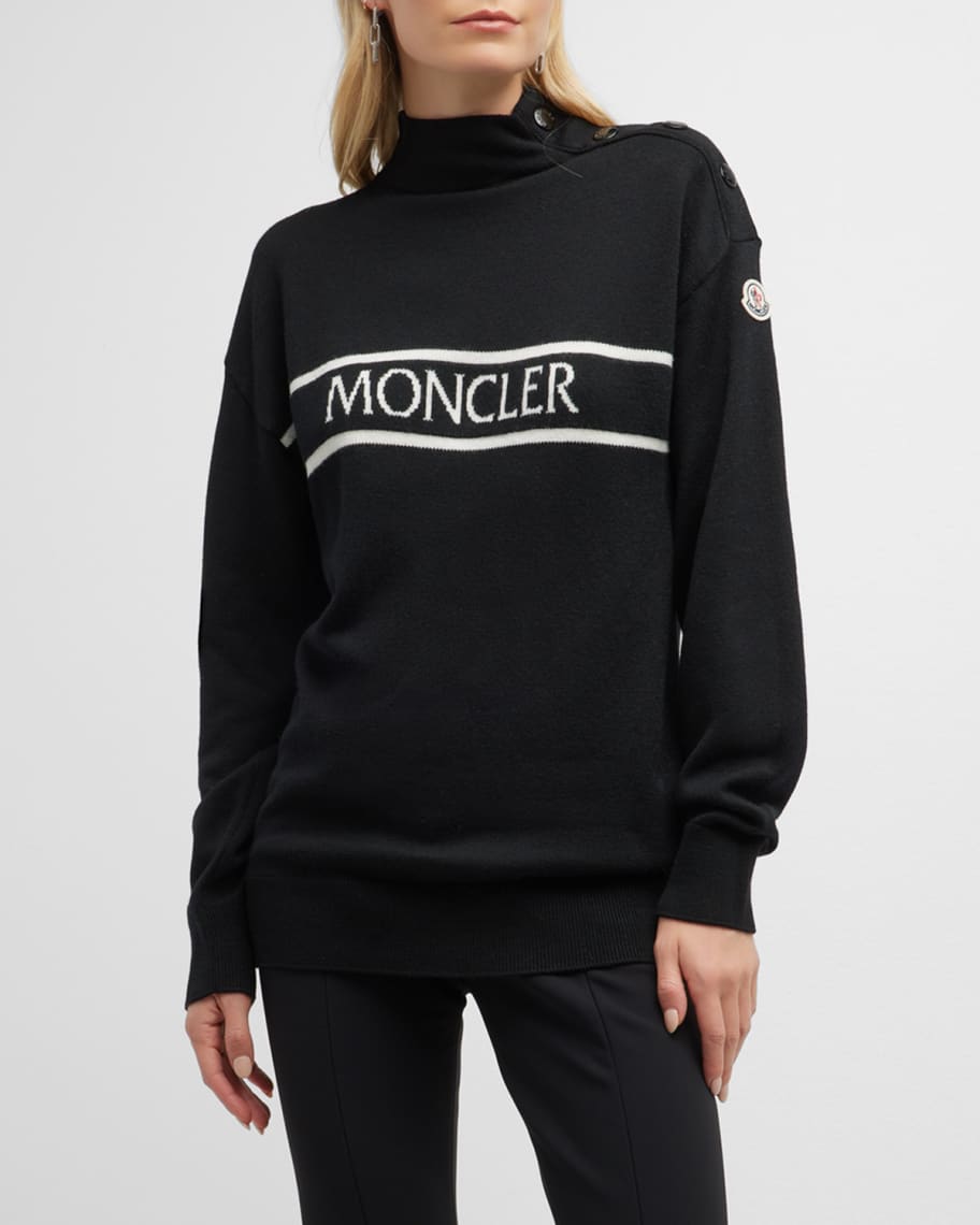 Moncler Logo Knit Turtleneck | Neiman Marcus
