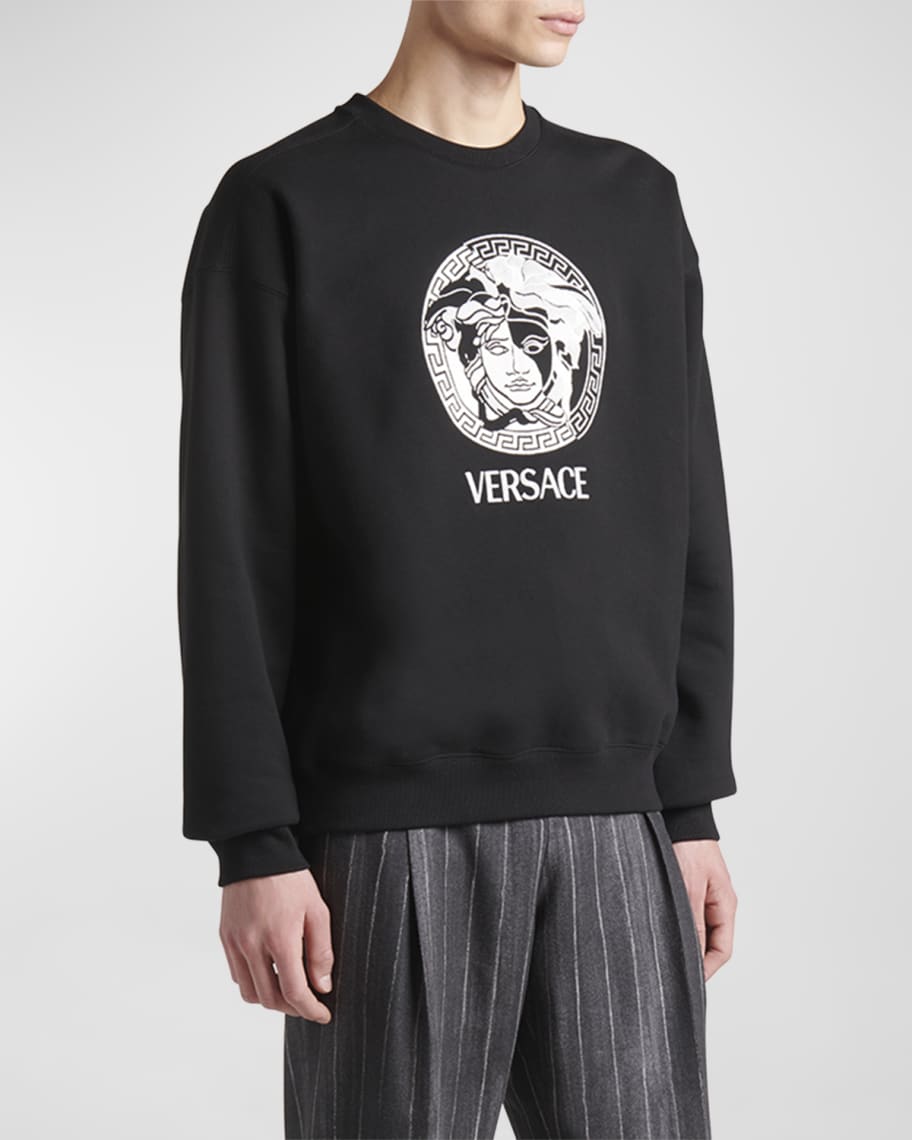 Versace Men's Medusa Logo Sweatshirt Neiman Marcus