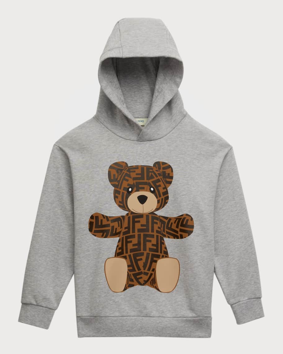 Fendi Kid's FF Graphic Bear Hoodie, Size 3-6 | Neiman Marcus