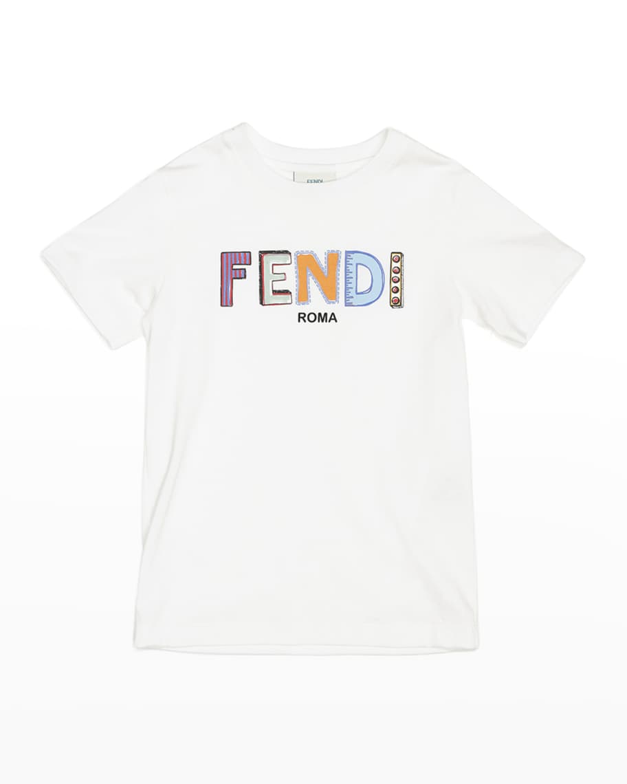 Fendi Girl's Multicolor Logo-Print T-Shirt, Size 3-6 | Neiman Marcus
