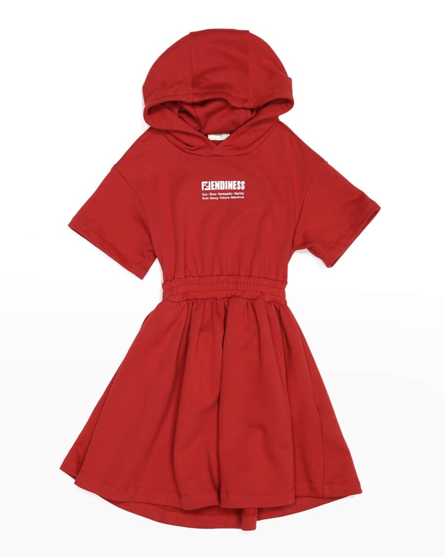 Fendi Girl's LogoPrint Sweater Dress, Size 36 Neiman Marcus