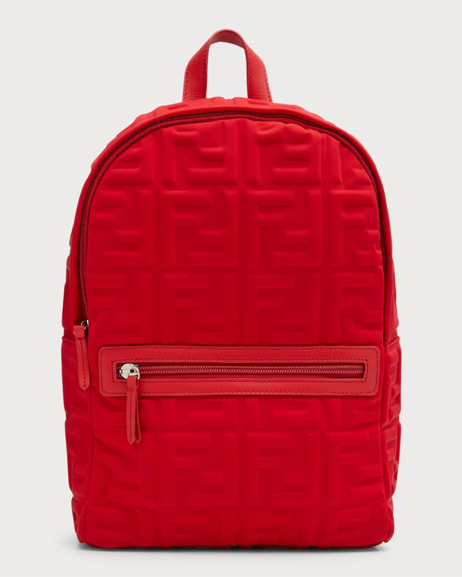 Fendi Kid's 3D Embossed Monogram Backpack Neiman Marcus