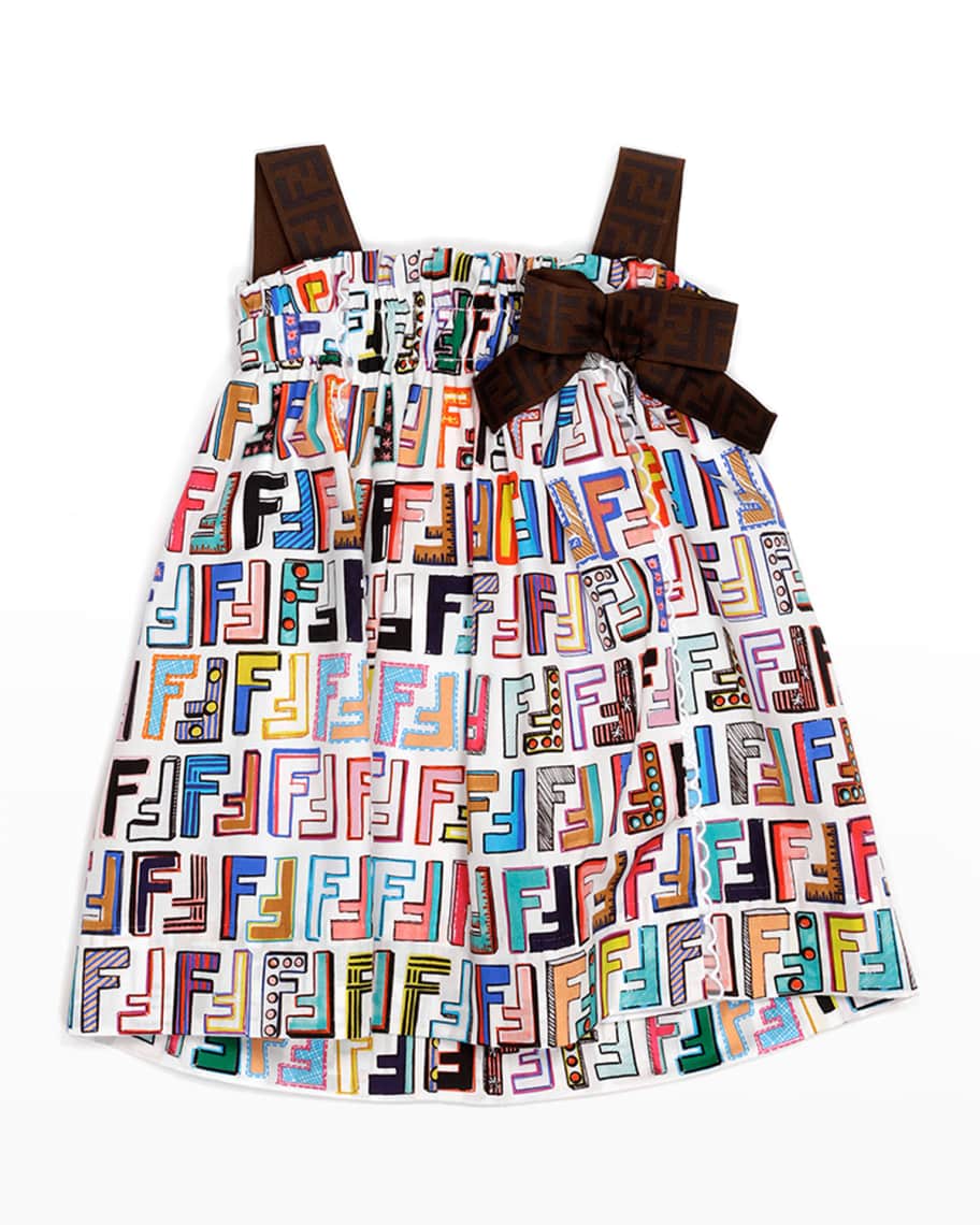 Fendi Girl's Multicolor Monogram Dress, Size 6M24M Neiman Marcus