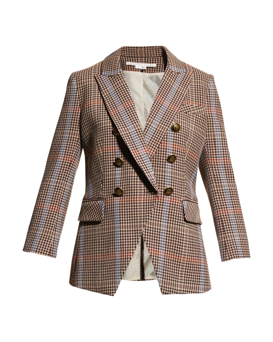 Veronica Beard Empire Plaid Houndstooth Dickey Jacket | Neiman Marcus