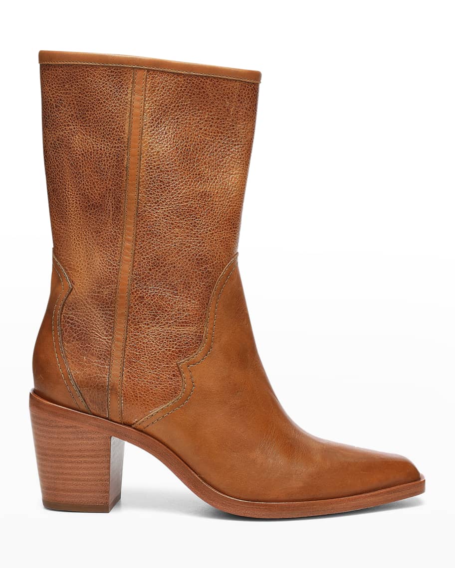 Louis Vuitton riding boots in bicolor camel and burgundy calf