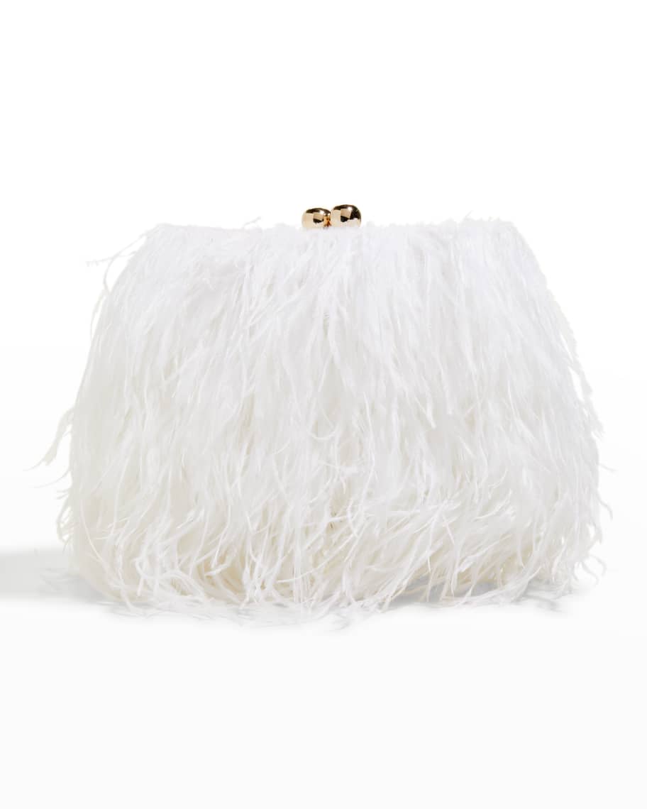 White fluffy clutch hot sale