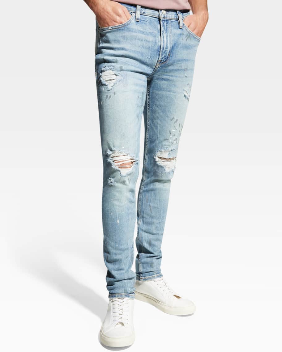 Hudson Men's Zack Destroyed Skinny Jeans | Neiman Marcus
