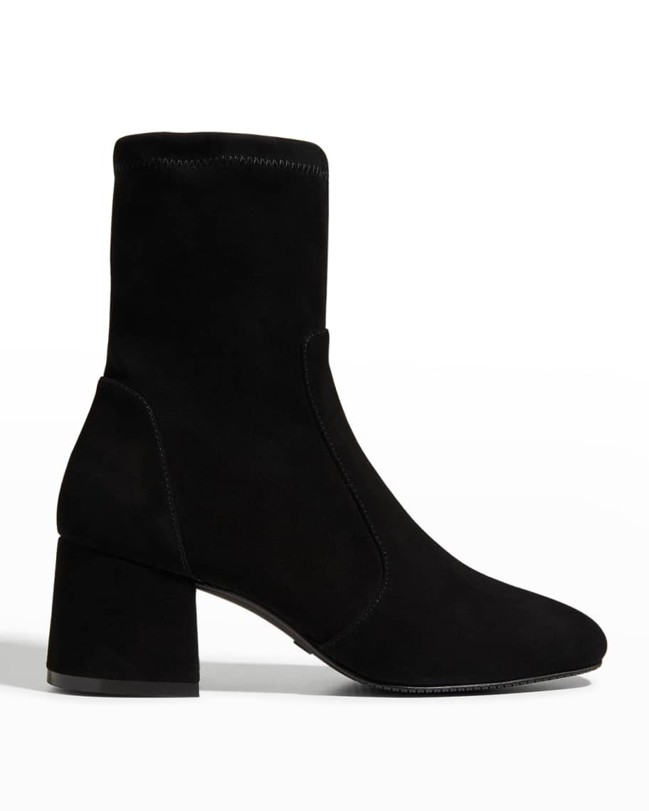 Stuart Weitzman Sleek Suede Sock Booties Neiman Marcus
