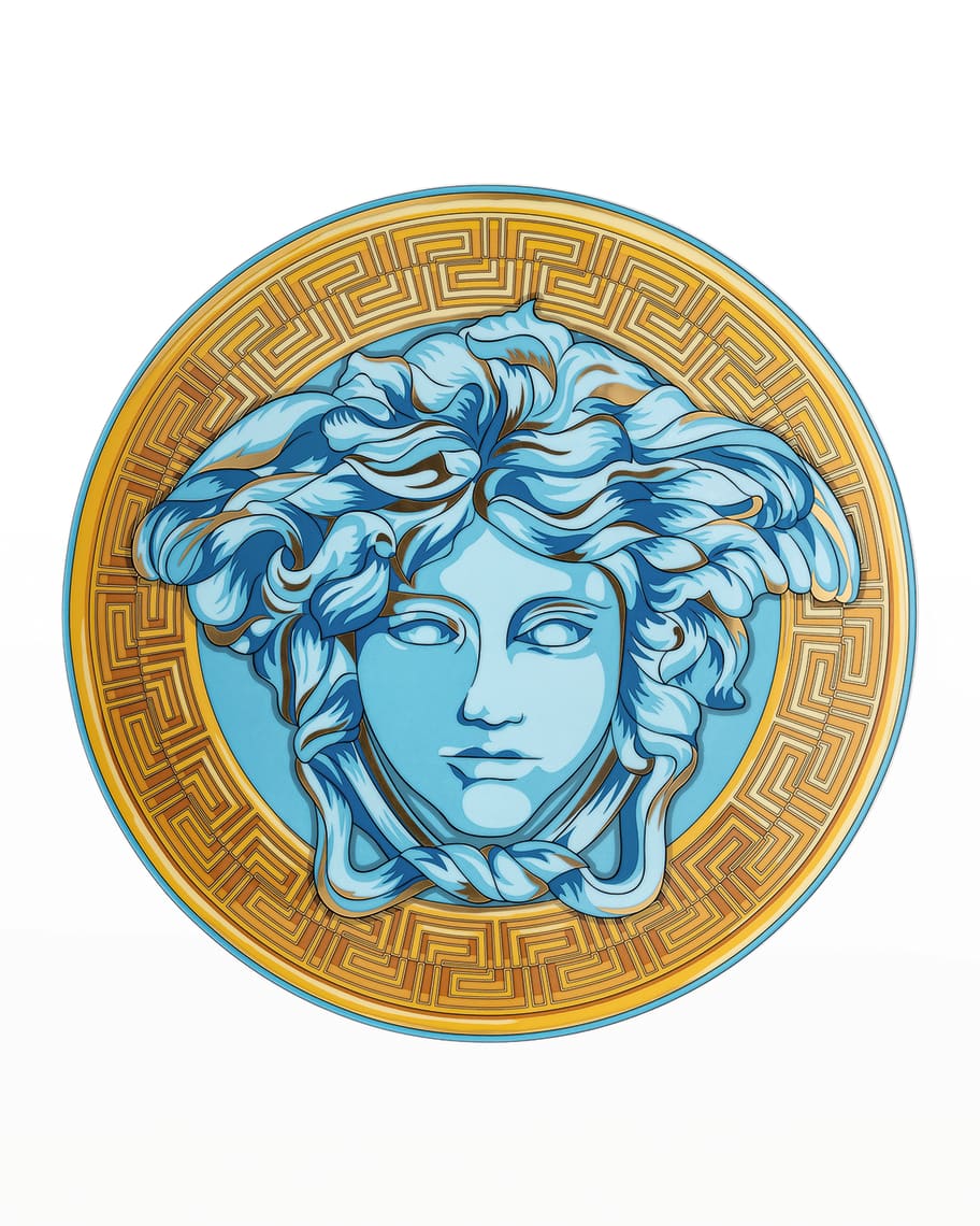 Versace Medusa Amplified Blue Coin Service Plate | Neiman Marcus