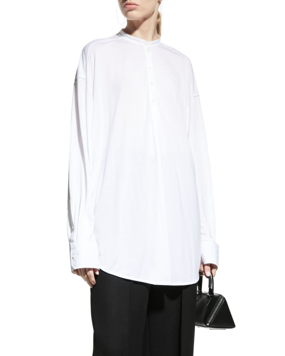 Toteme Fluid Jersey Longline Blouse | Neiman Marcus