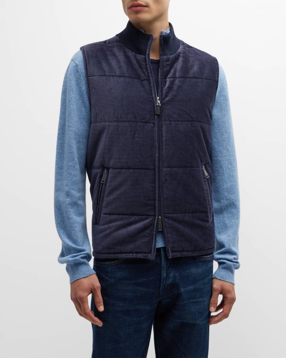 Neiman Marcus Men's Corduroy Full-Zip Vest | Neiman Marcus